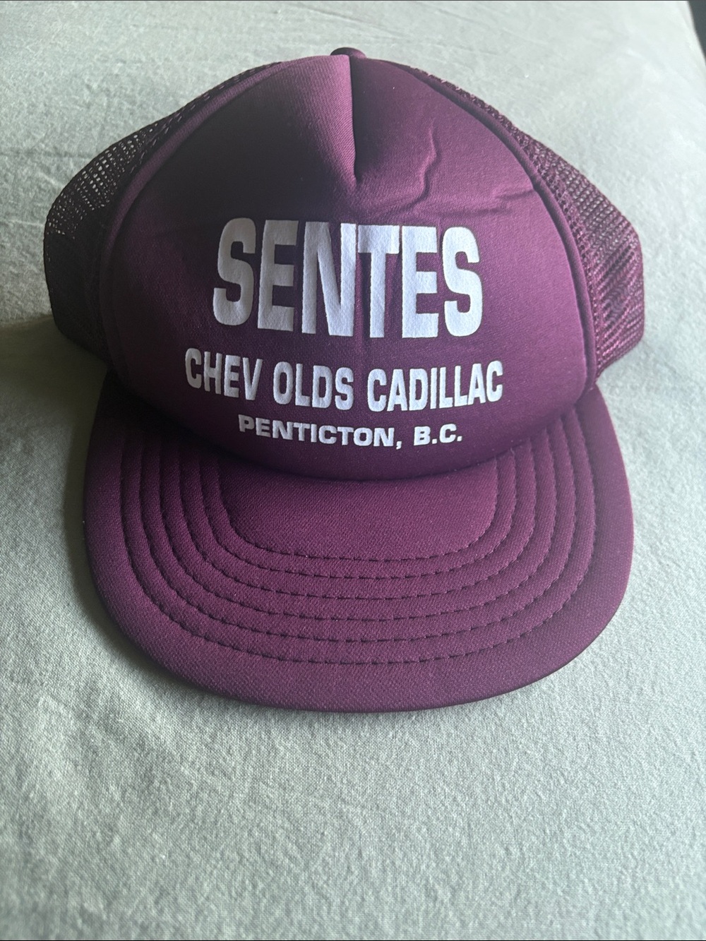 SENTES Penticton Vintage Maroon Trucker Hat with White Logo